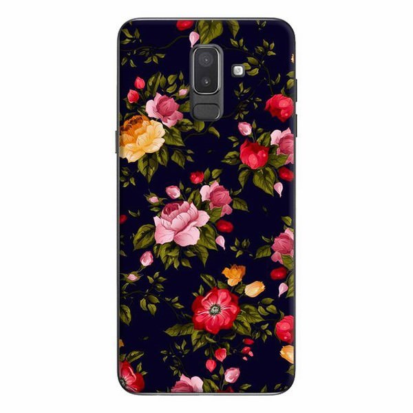 Ốp Lưng Dành Cho Điện Thoại Samsung Galaxy J8 2018 - Hoa Nền Đen