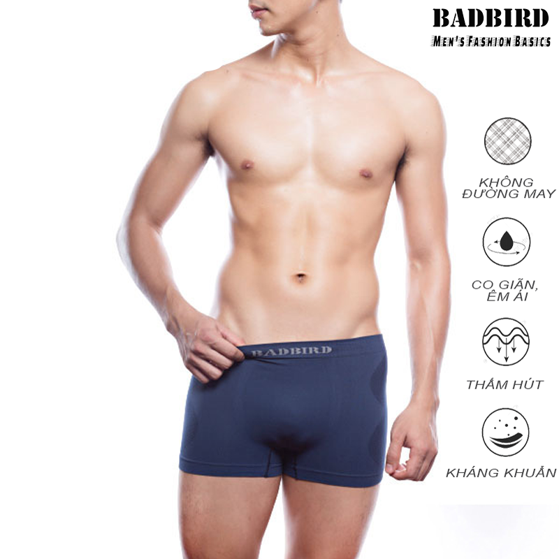 Quần Lót Nam Không đường may cao cấp BADBIRD, quần lót nam, quần sịp nam dạng boxer, Thương hiệu Việt