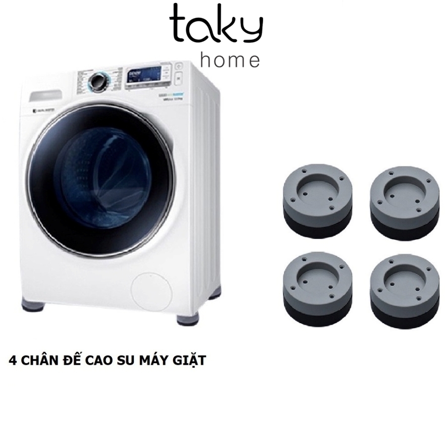 Set 4 Chân Đế Máy Giặt, Miếng Đệm Cao Su Lót Chân Máy Giặt Chống Ồn, Chống Rung, Tiện Dụng, An Toàn - TakyHome 5960