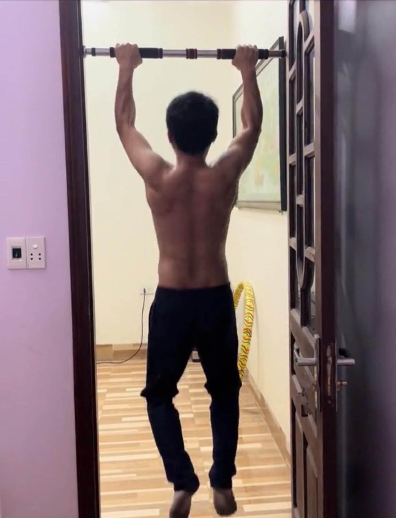 Xà Đơn Gắn Cửa, Xà Đơn Treo Trường, Độ Dài Tuỳ Chỉnh, Dụng Cụ Tập Gym, Tập Cơ Bụng, Cơ Vai