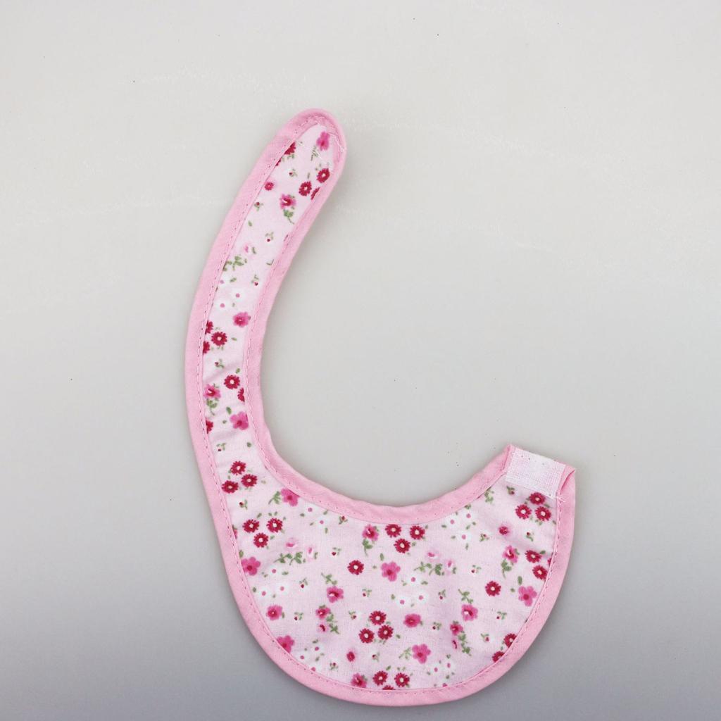 Pretty Baby Doll Bib Burp Set Little Flowers Printed Saliva Bib for 18'' Zapf Doll Pink