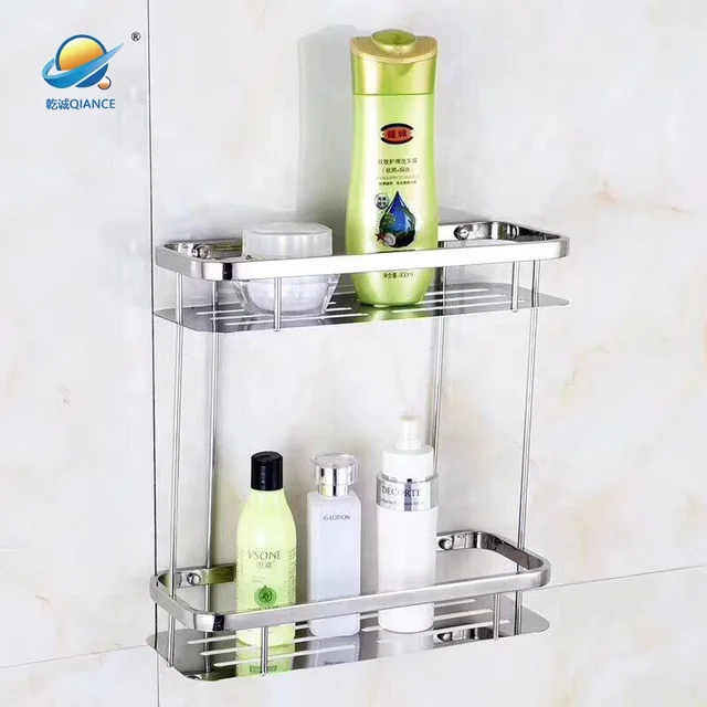 Kệ ngang nhà tắm nhà bếp hàng loại 1 dày chất liêu 100% SUS Inox 304 hai tầng cao cao cấp sáng bóng bền đẹp
