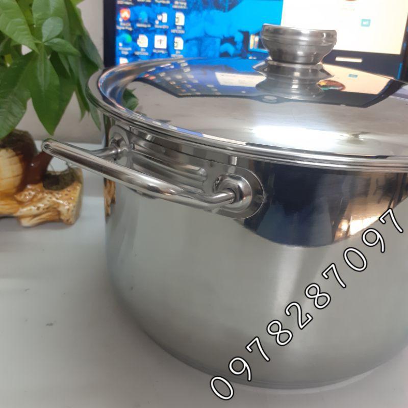 Nồi luộc gà inox đủ size 26, 28, 30, 32 cm cao cấp sử dụng trên bếp từ