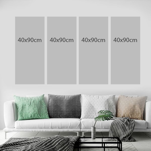 Bộ 4 Tranh Canvas Viền Composite Treo Tường Tứ Quý W266