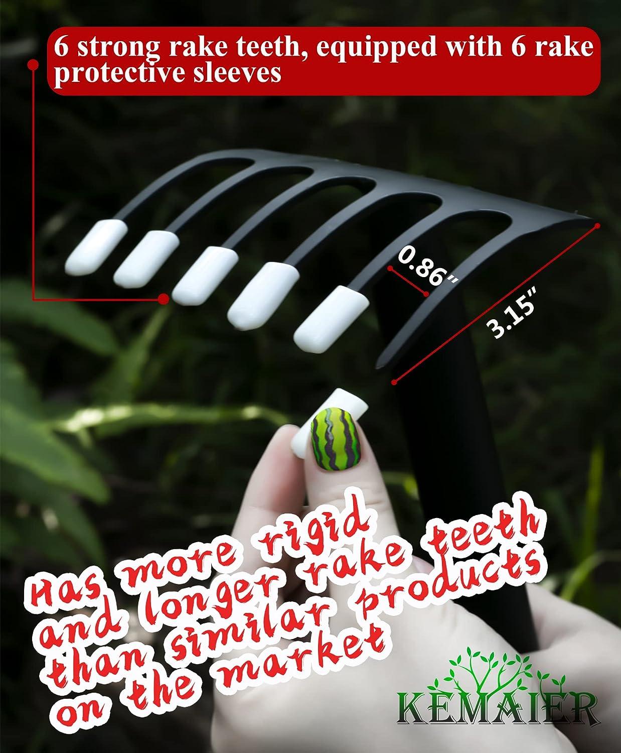 Cào làm vườn, Máy xới đất mini cầm tay, Cào làm đất bằng thép carbon nặng có tay cầm cao su, Cào làm vườn có tay cầm trên bãi cỏ