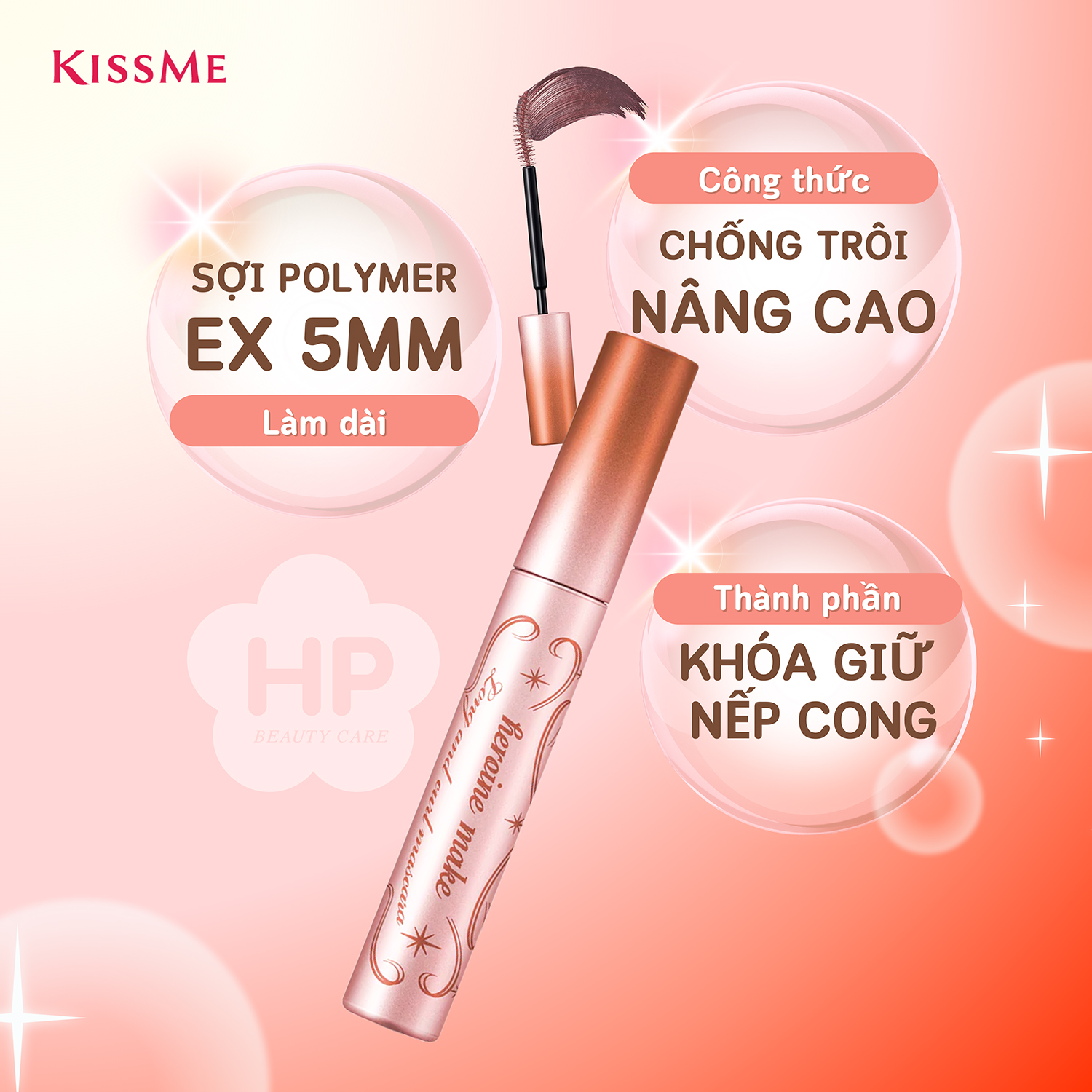 Mascara Dạng Màng Film Giúp Nâng Cong Và Dài Mi Kissme Heroine Make Long & Curl Mascara Advanced Film 6G ( Màu Đồng Ánh Hồng )