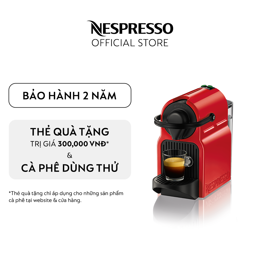 Máy pha cà phê Nespresso Inissia Đỏ - Hàng chính hãng 