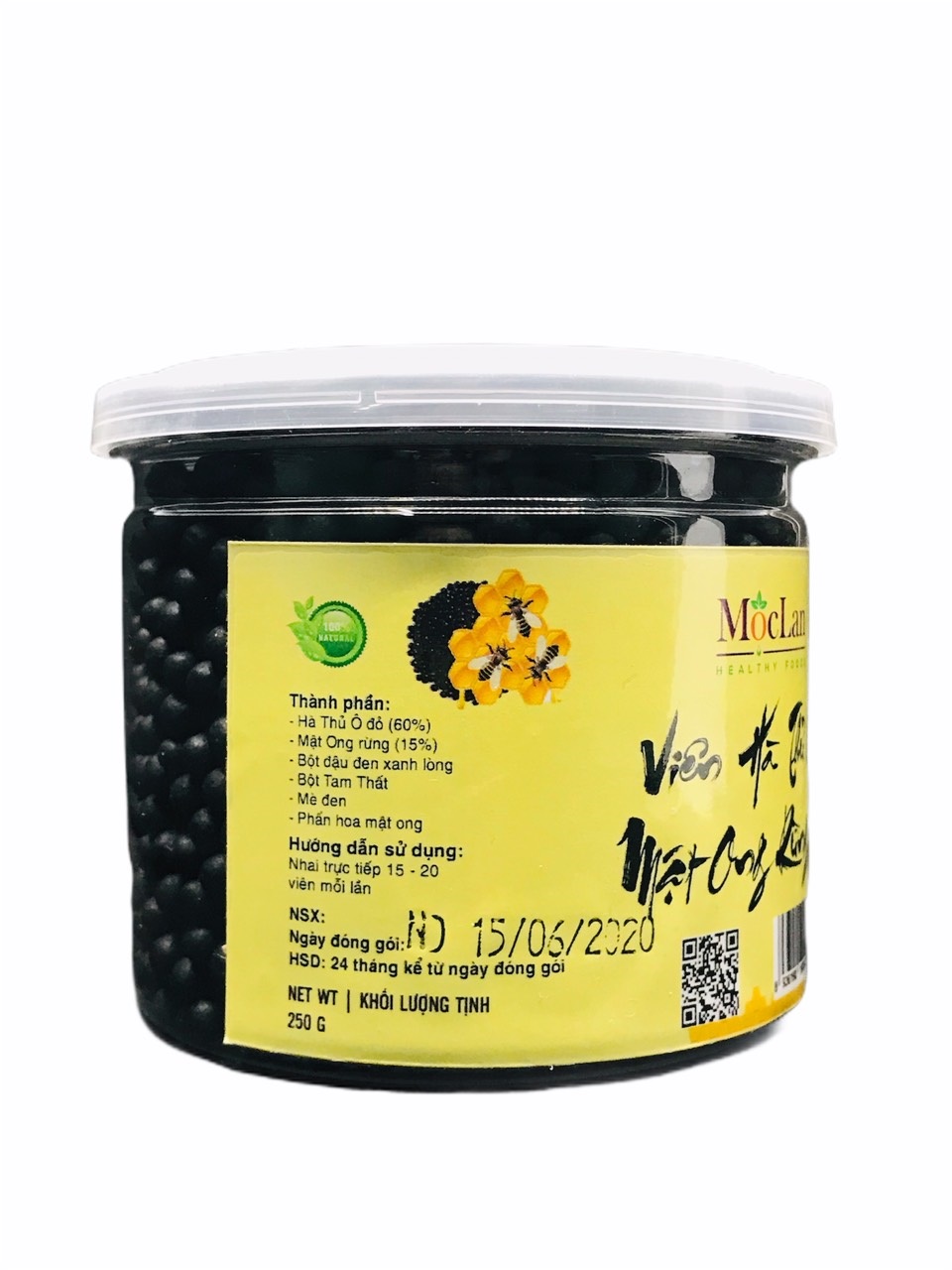 Viên hà thủ ô mật ong rừng Mộc Lan (hũ 250g)