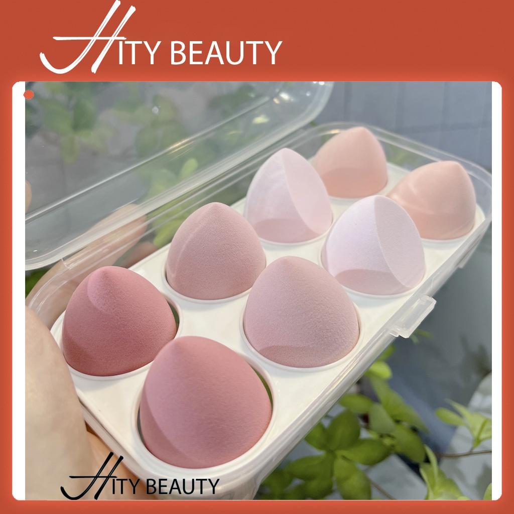 Mút trang điểm hộp nhựa khô, cực mềm mịn cao cấp cho Makeup chuyên nghiệp, cá nhân - Hity Beauty