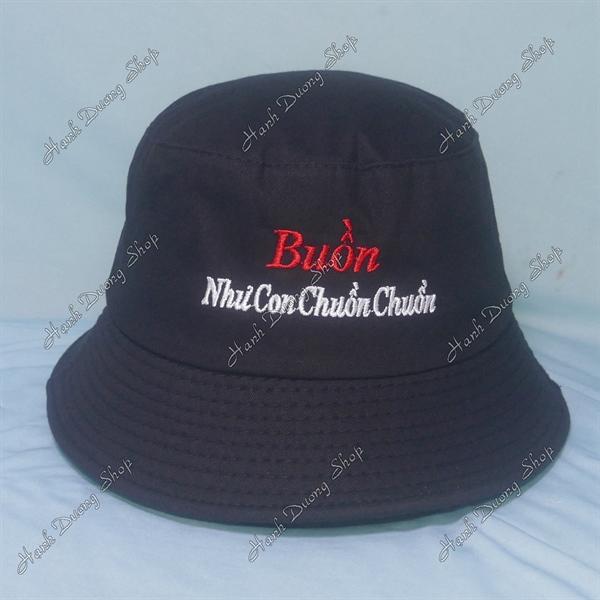Nón tai bèo mũ bucket vành nhỏ thêu Buồn Như Con Chuồn Chuồn - Buồn Như Con Chuồn Chuồn