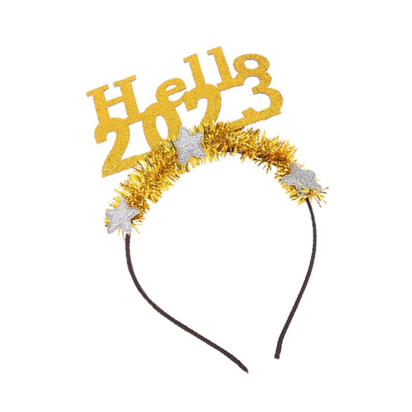 2Pcs Funny Happy New Year Headband Hair Hoop for Party Favor Kids