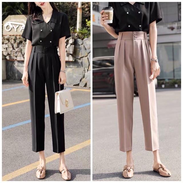 Quần baggy 3 khuy chất tuyết mưa đứng from đẹp chuẩn từng cm thời trang quần baggy 3 khuy 8315