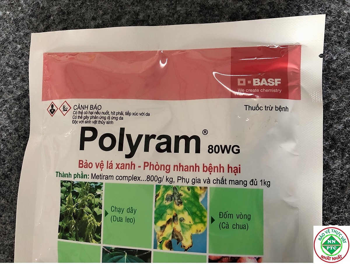 POLYRAM-PHÒNG TRỪ HỮU HIỆU NHIỀU LOẠI BỆNH CHO DƯA LEO,CÀ CHUA,DƯA HẤU,TIÊU,VAI THIỀU,NHÃN,LÚA,XOÀI