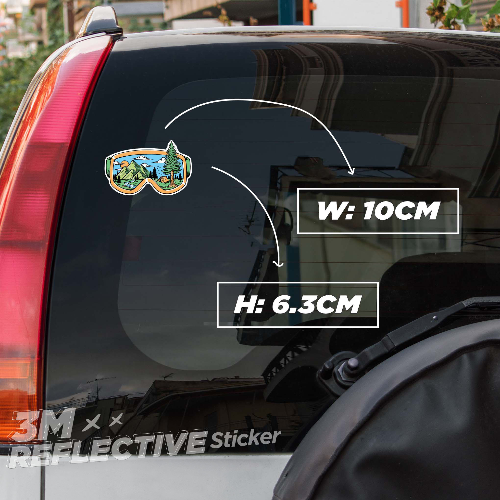 MOUNTAIN VIEW IN A GOGGLE 3M - Reflective Sticker Die-cut Hình dán phản quang STICKER FACTORY
