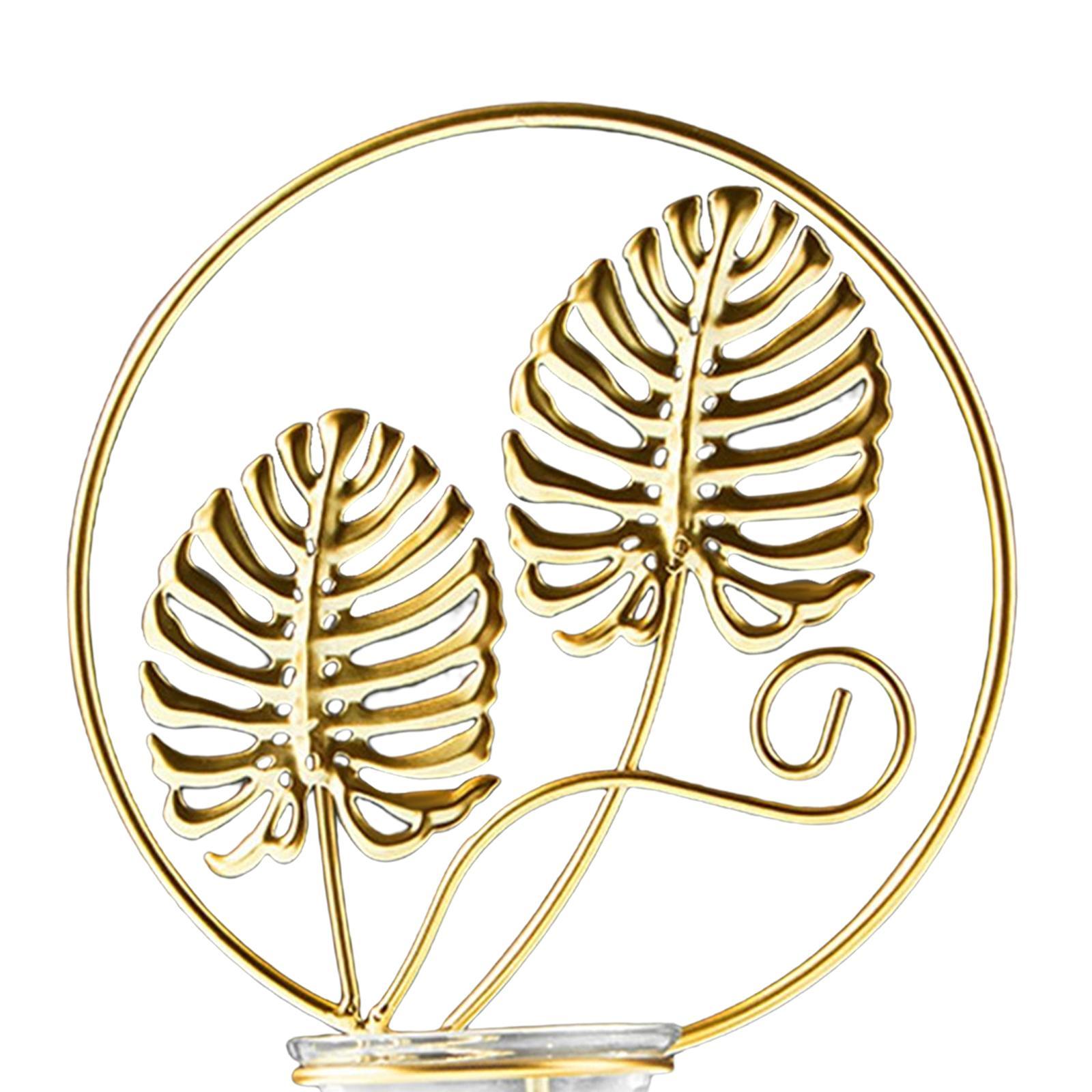 Tea Light Holder Leaves Metal Candle Holder for New Year Wedding Anniversary