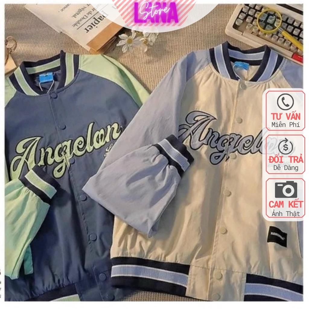 Áo Bomber Dù bóng chày 2 lớp dày thêu Angel chất dày form unisex