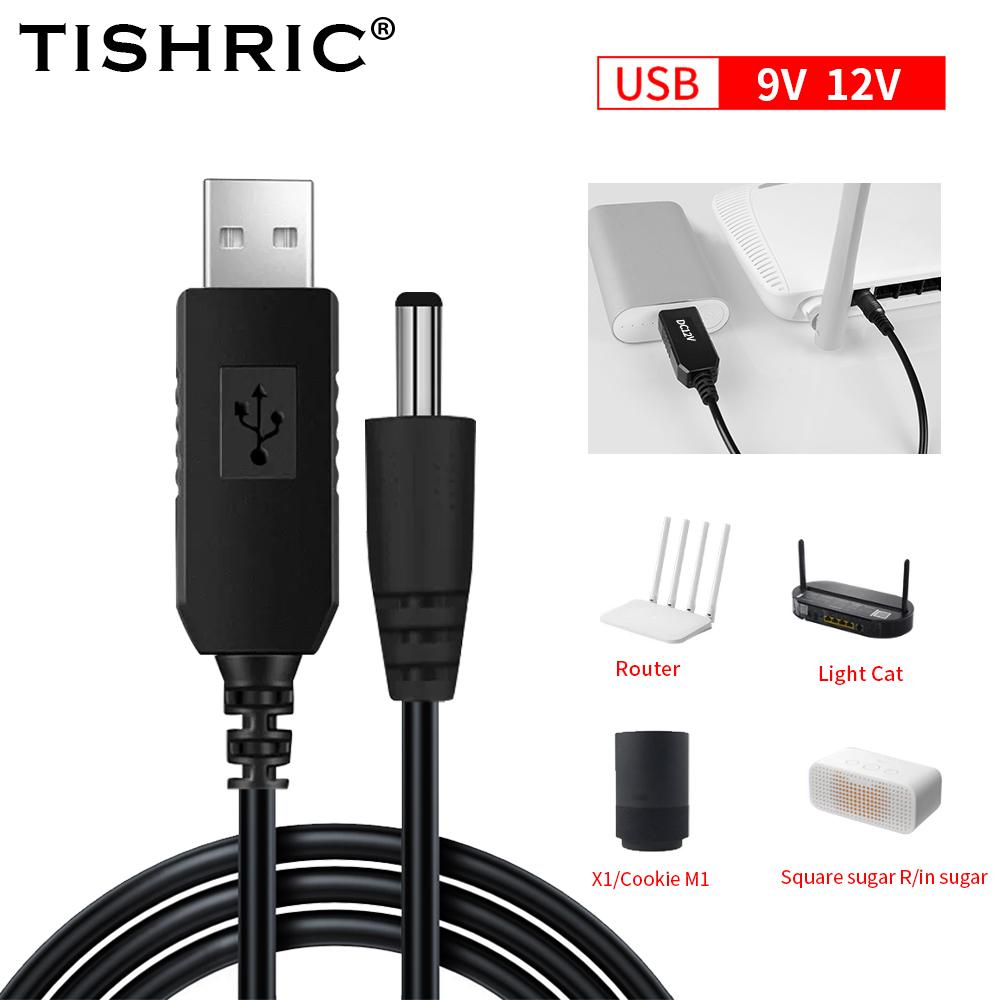 Tishric DC USB 5V 9V 12V Bộ Chuyển Đổi Nguồn USB Cáp Tăng Cường Cáp Nguồn Dây USB Cho Mô-đun Bộ Định Tuyến Bộ Chuyển Đổi WIFI Qua Powerbank