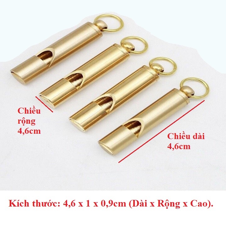 Còi bằng đồng, dùng để trang trí, thổi còi tập trung, làm móc khóa - SP001520