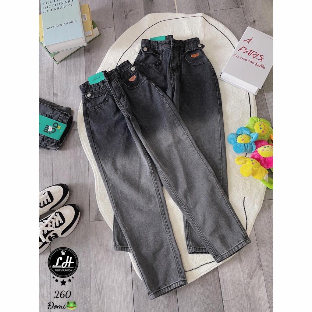Quần bò baggy màu xám loang có bass có tag siêu cưng dành cho các bạn nữ Lê Huy fashion Ms 3260
