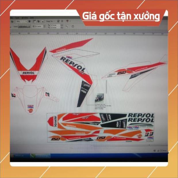 Tem rời winner repsol dán xe trắng