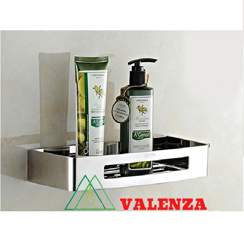 Kệ dầu gội sữa tắm Valenza inox sus304 1 tầng kệ inox nhà tắm Valenza KVH01