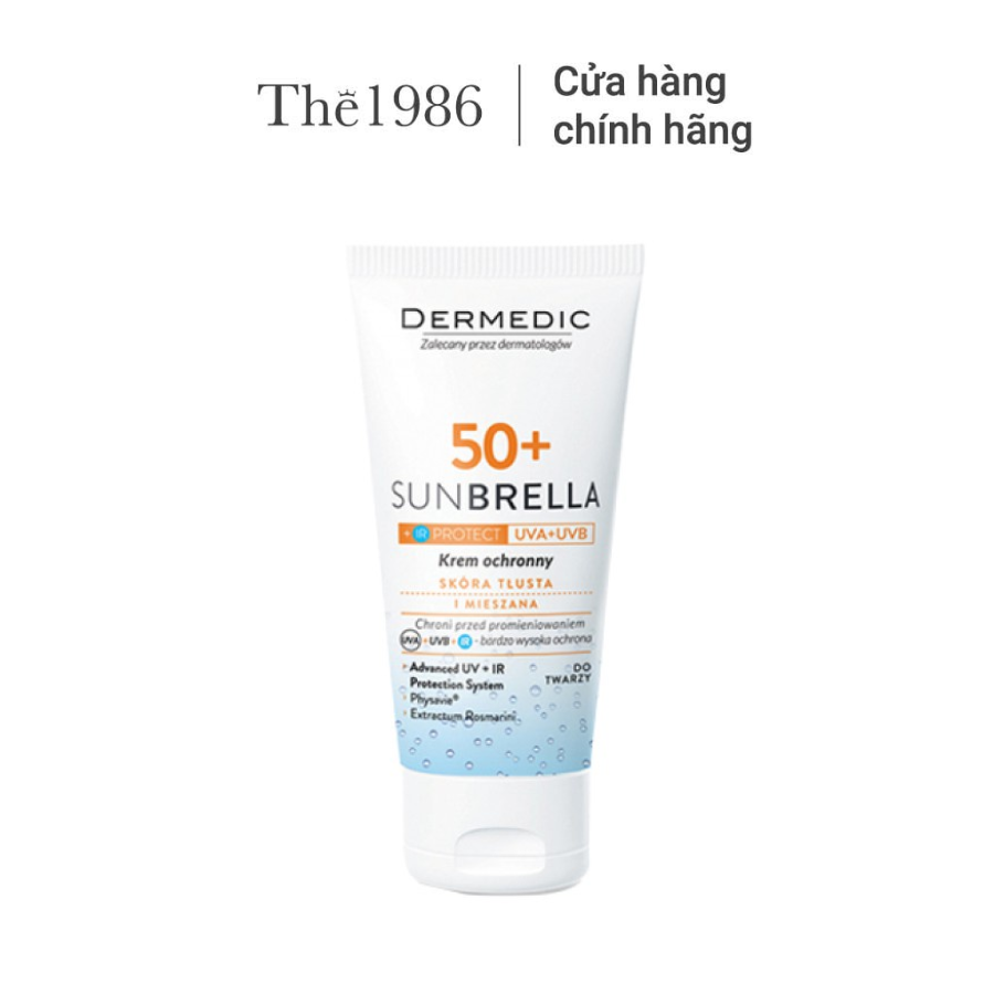 Kem chống nắng dành cho da dầu Dermedic Sunbrella Sun Protection Cream Oily and Combination Skin SPF 50+ (50g)