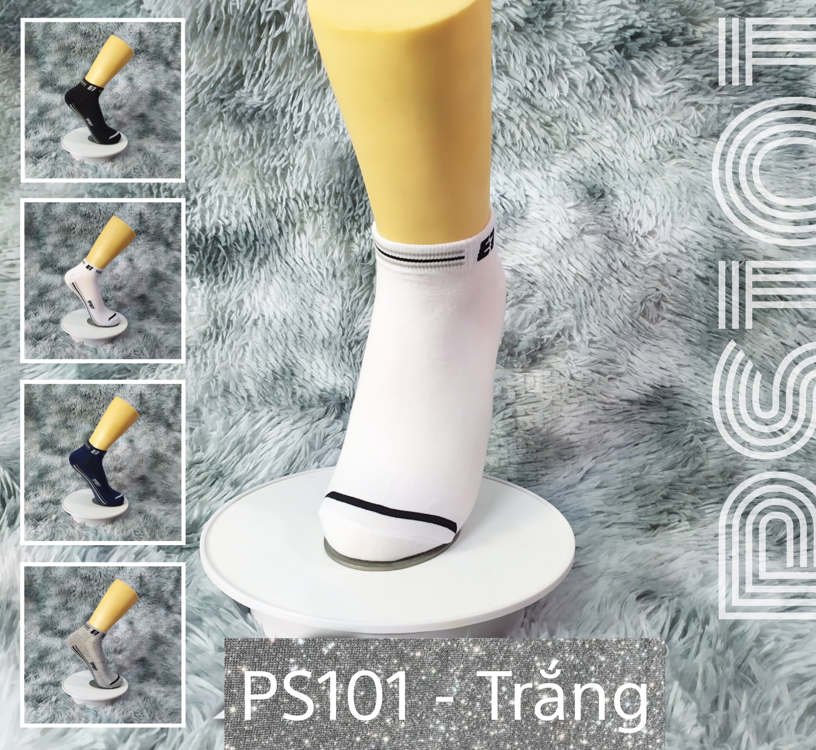 Tất Vớ cổ ngắn unisex 3 sọc AS-PS101. 4 màu: Trắng, Đen, Xanh, Xám. dày dặn, mềm mại, kháng khuẩn khử mùi,không hôi chân.