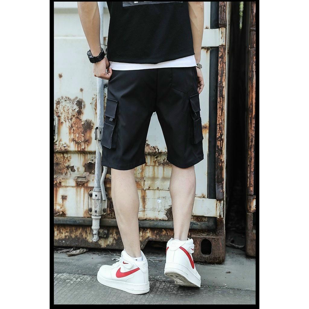 &lt;FREE SHIP&gt; Quần short túi hộp unisex vải kaki co giãn (d.n.l.k.e)