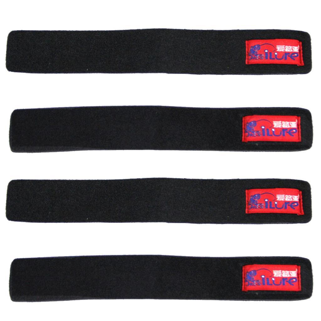 4Pcs Fishing Rods Belt Ties Rod Strap Stretchy Trout Finishing Rods Carbon Telescopic Bait Casting Spinning Rods Holder Wrap Bag Accessories
