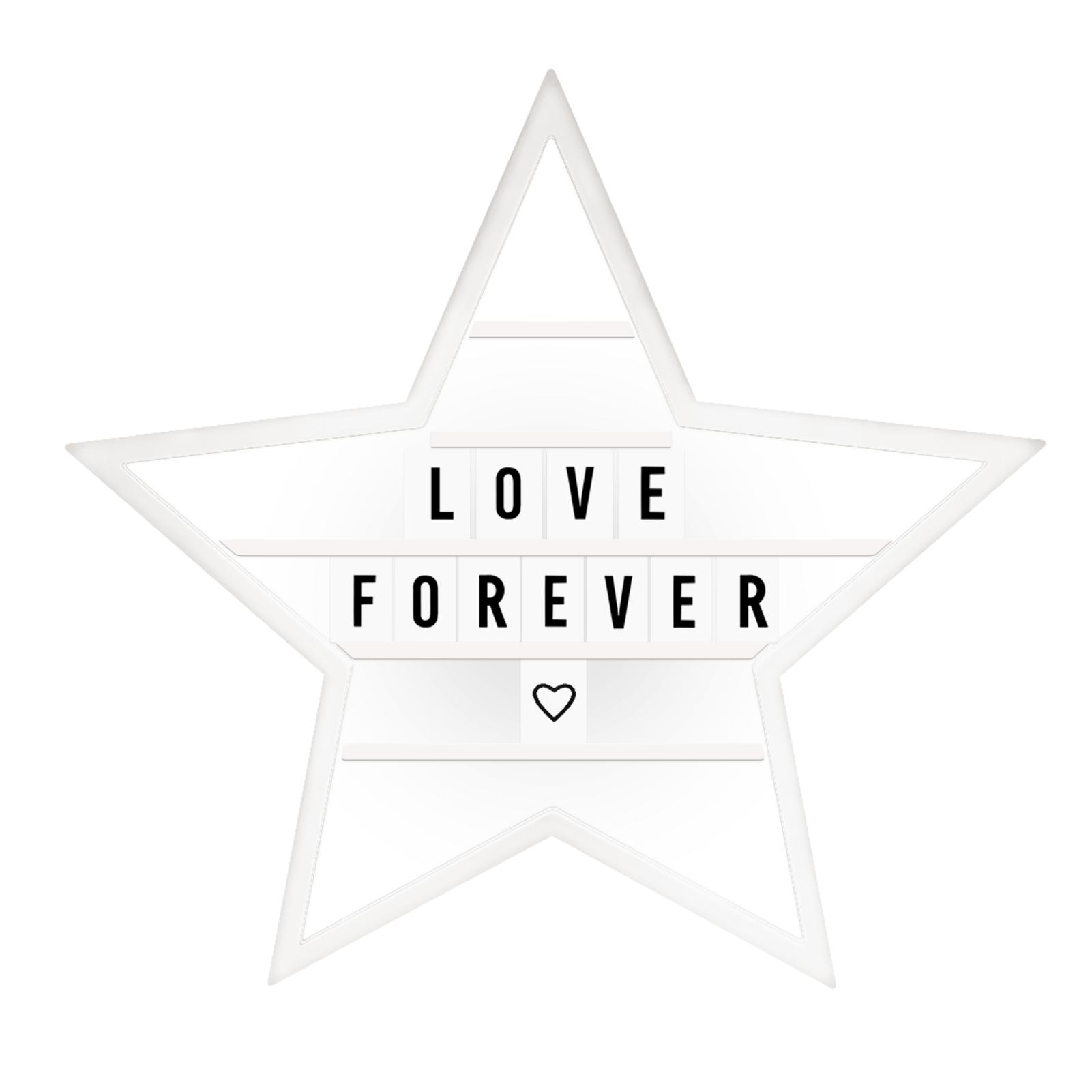 Hộp đèn chiếu phim, hình ngôi sao với các chữ cái