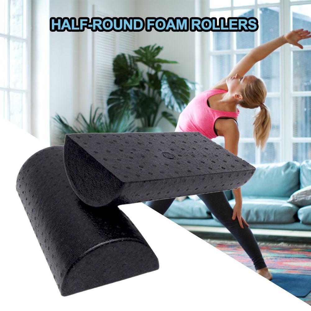 1pcs Semi-circular Yoga Column Smooth Yoga Foam Shaft Fitness Equipment Black Yoga Brick Floating Point Yoga Column