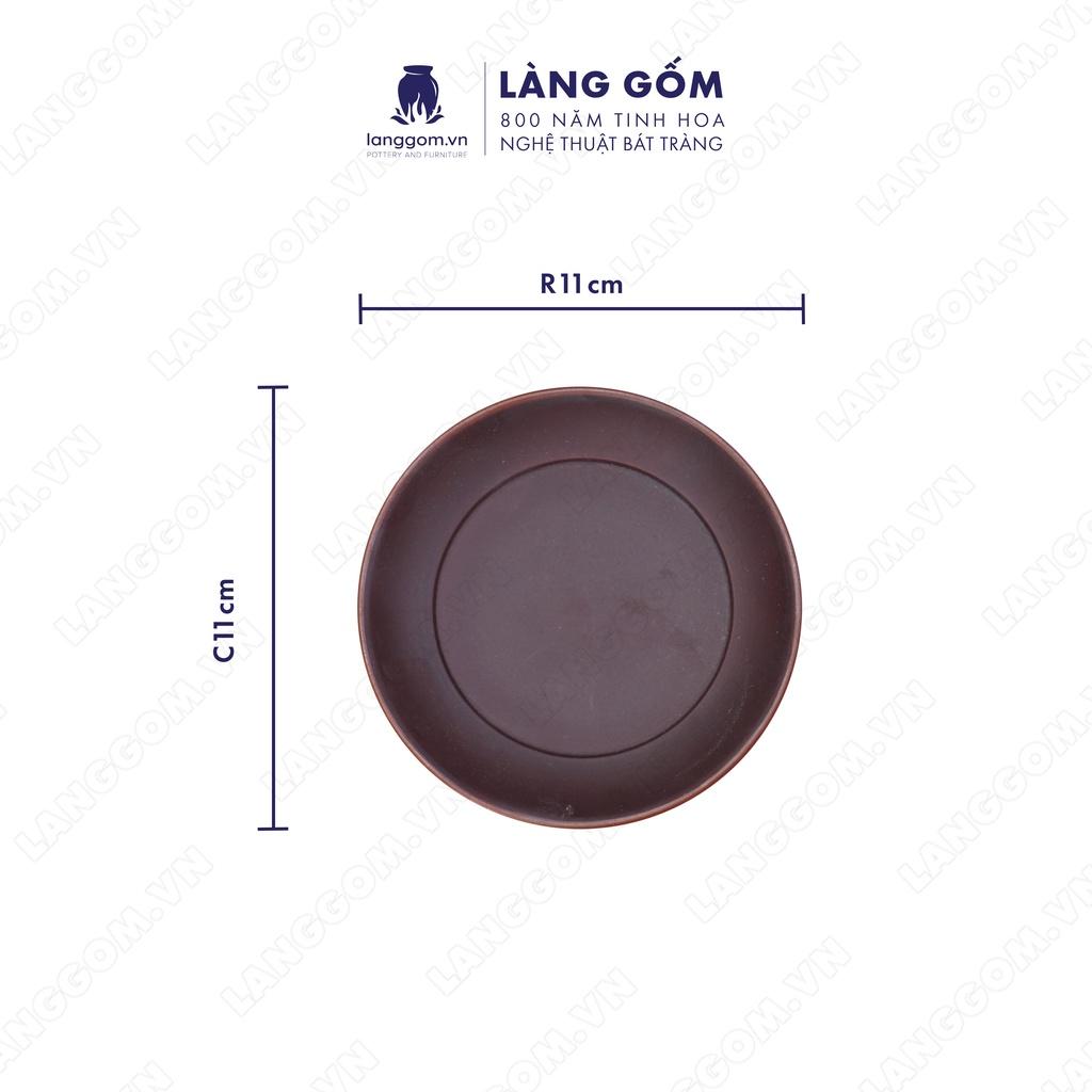 Bộ ấm chén đất nung gốc cây + đĩa tách - Men mộc - Gốm sứ Bát Tràng - langgom.vn
