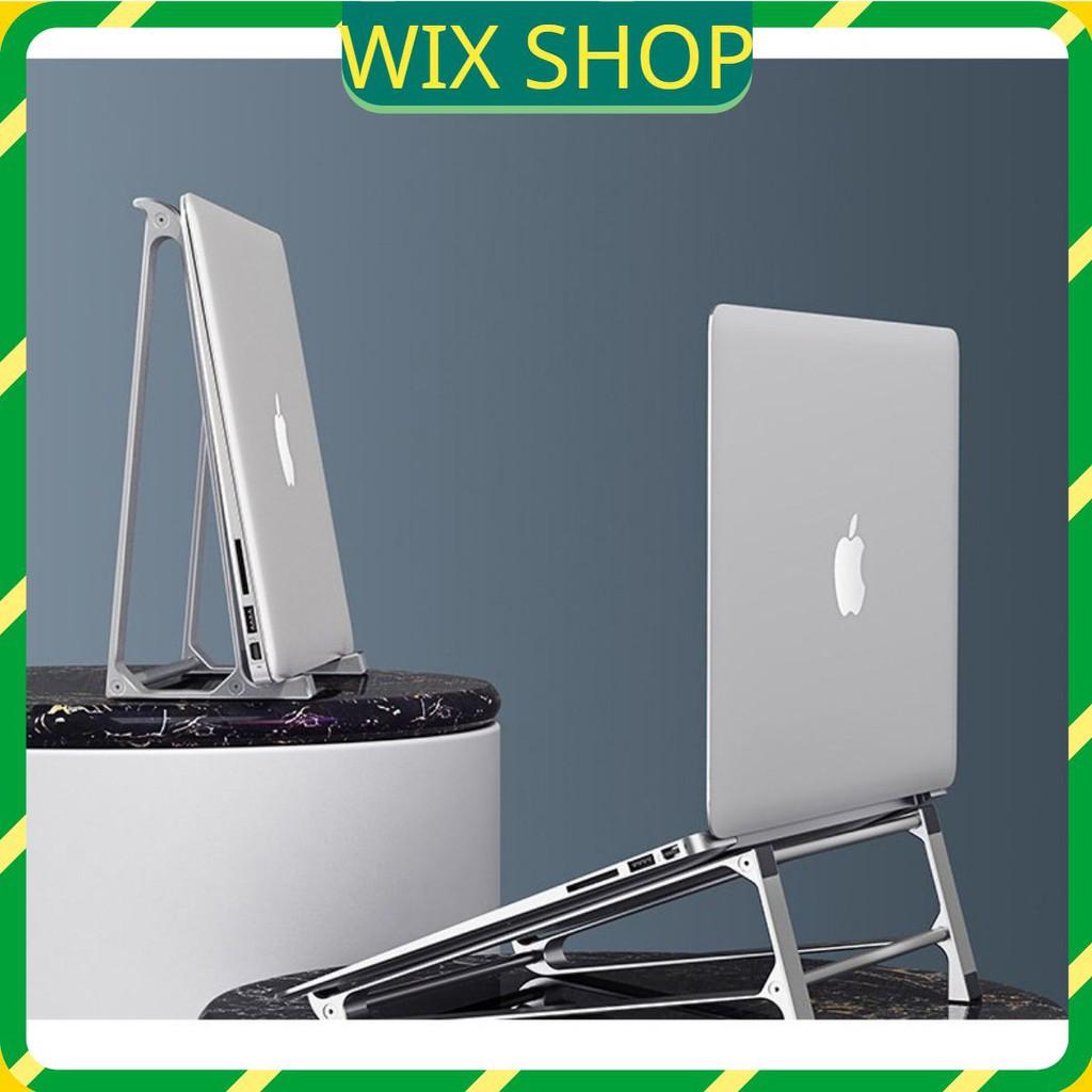 Giá đỡ laptop nhôm, 2 in 1, đế kê tản nhiệt kiêm đế dựng cho macbook ipad surface chính hãng cao cấp