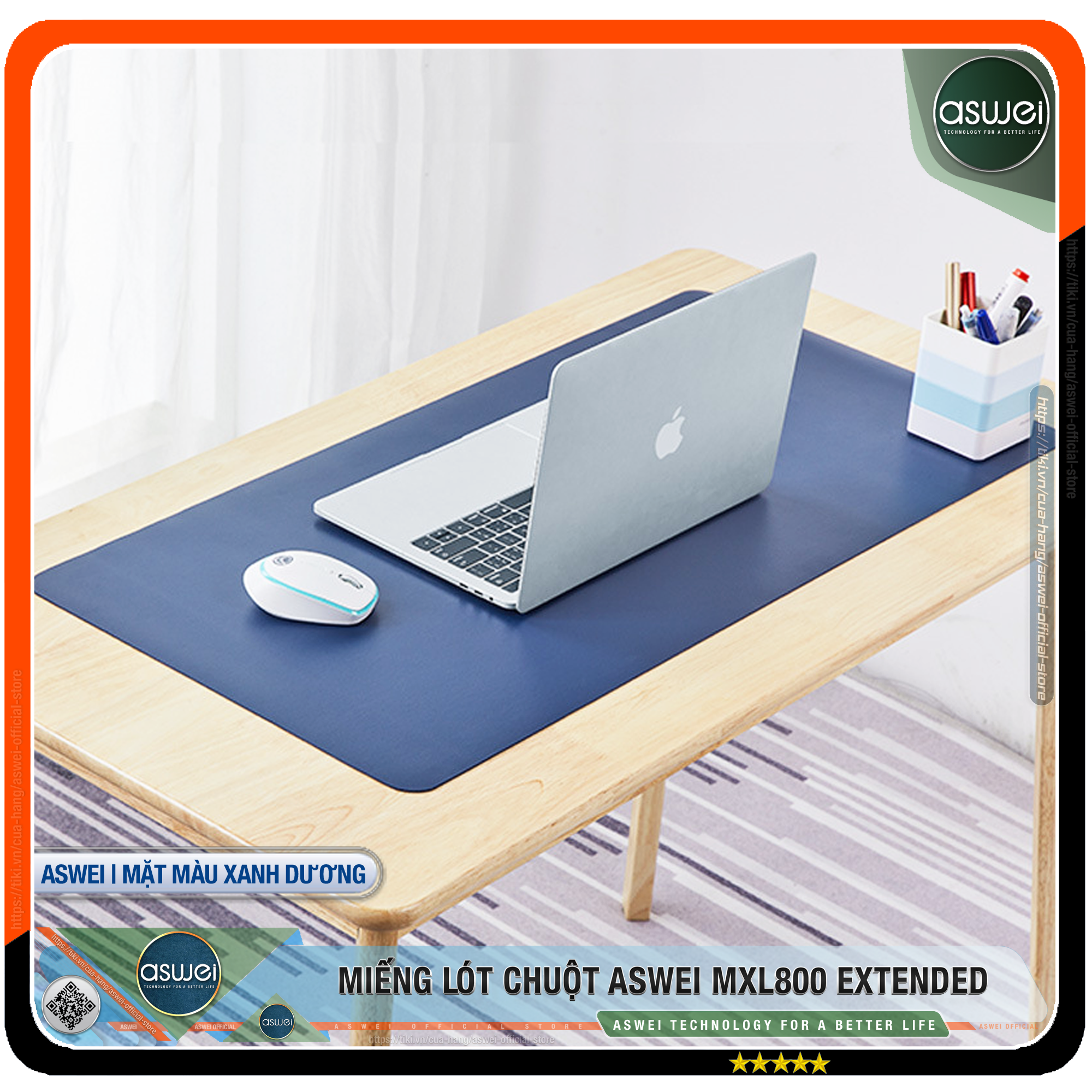 Miếng Lót Chuột ASWEI MXL800 EXTENDED 80X40 - Lót Chuột ASWEI Chất Liệu Da PU Cao Cấp - Pad Chuột ASWEI Sử Dụng 2 Mặt Tiện Lợi - Tấm Lót Chuột Cỡ Lớn ASWEI Mềm Mại, Chống Nhăn, Không Thấm Nước - Hàng Chính Hãng