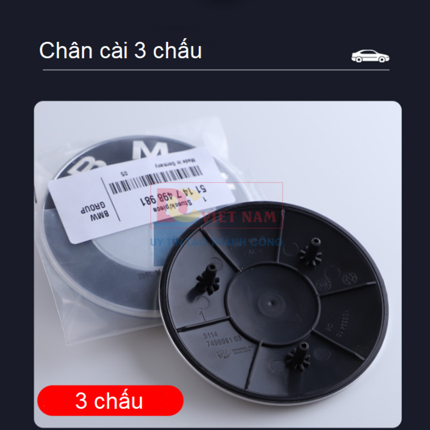 Logo biểu tượng trước xe ô tô BMW Series 7 đường kính 95MM, chân cài 3 chấu