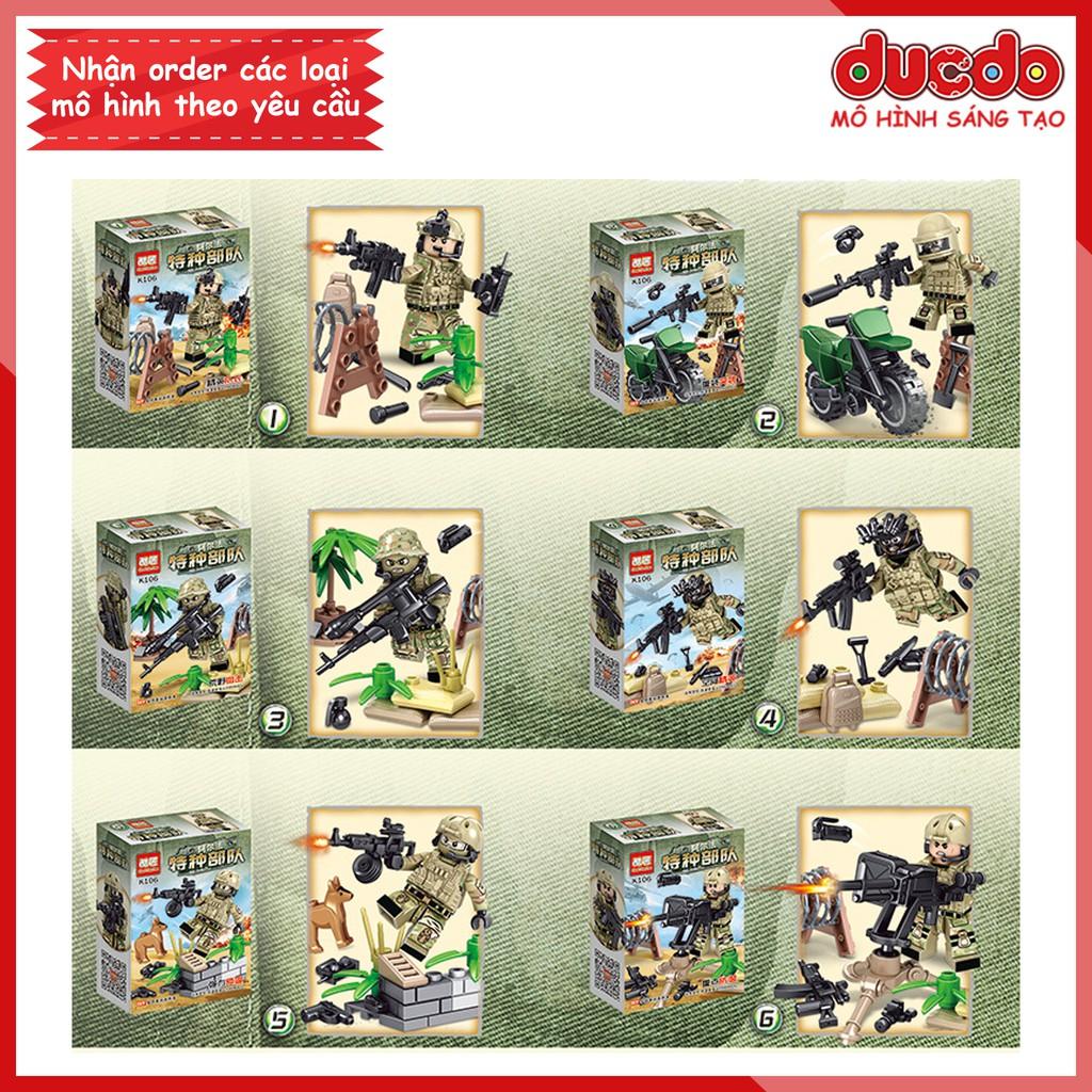 Biệt đội 6 lính đặc nhiệm Alpha siêu chất - Đồ chơi Lắp ghép Mini Minifigures Army SWAT Mô hình K106