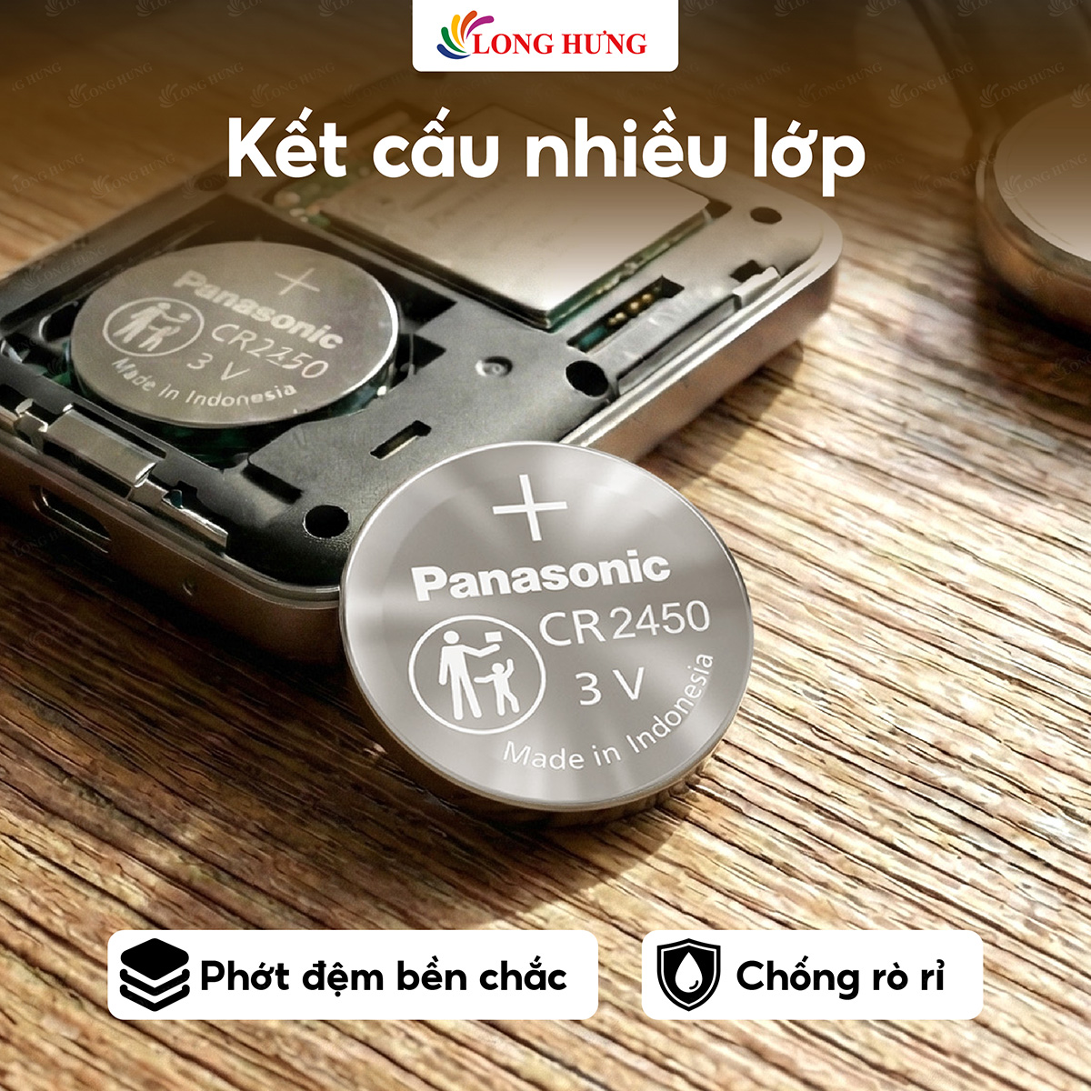 Pin nút Panasonic 3V CR-2450/5BE (1 viên/3 viên/5 viên/10 viên/50 viên) - Hàng chính hãng