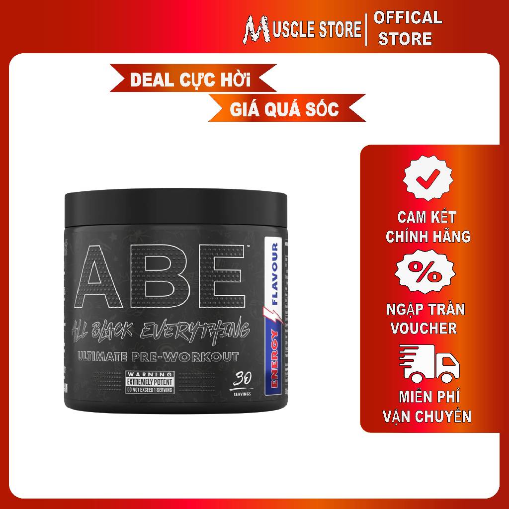 Abe Pre Workout - Applied Nutrition 30 Lần Dùng, Tăng Sức Mạnh Sức Bền, Tỉnh Táo Tập Trung Trước Tập - Energy Flavor