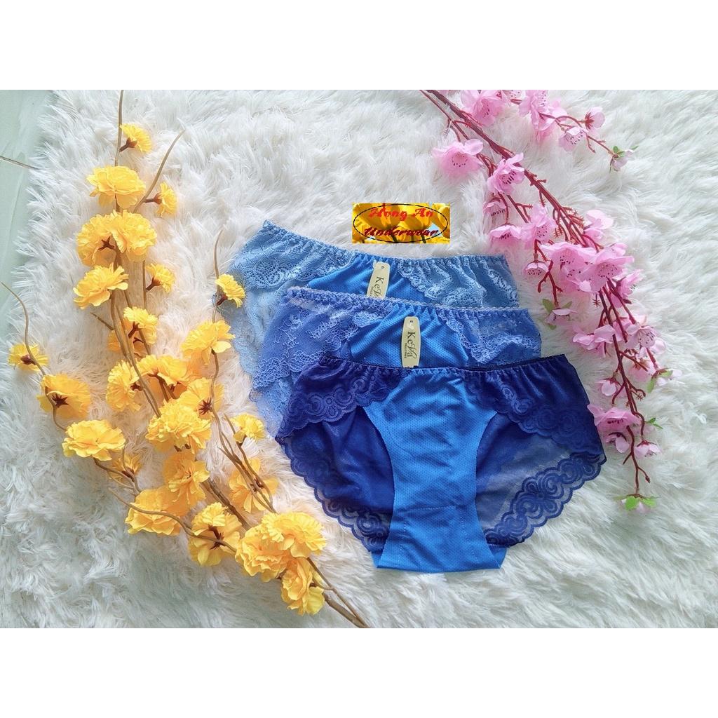 SET 10 Quần lót ren phối vải thông hơi, Combo 10 quần lót ren thoáng mát, gợi cảm từ 40kg-55kg.