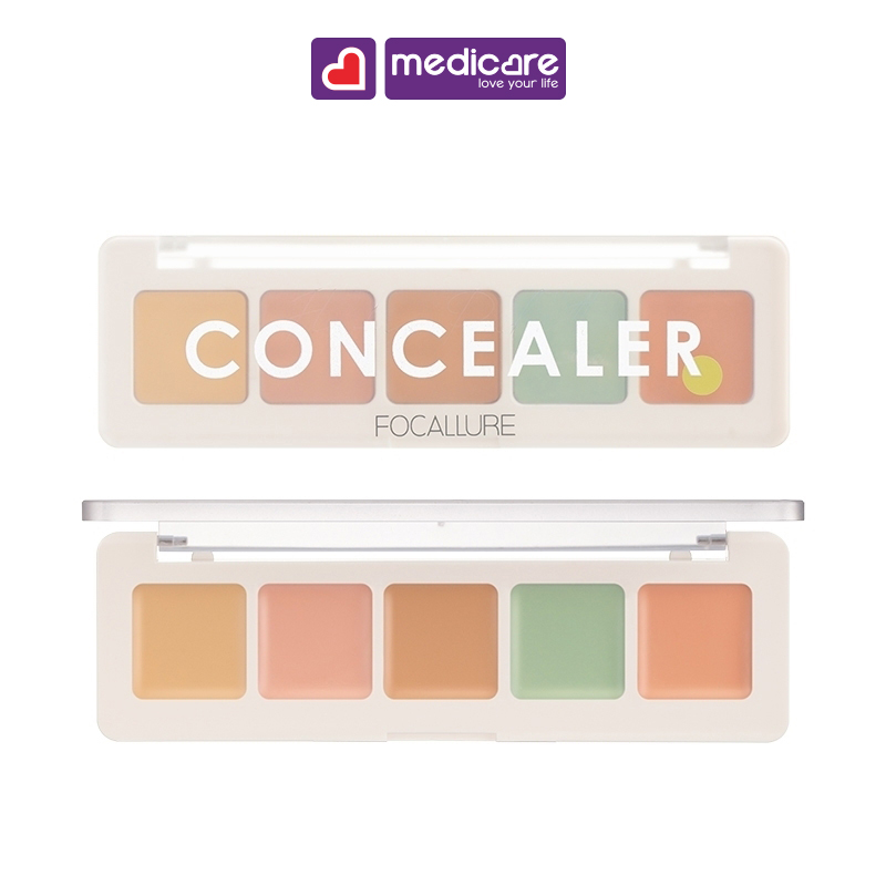 Che khuyết điểm FOCALLURE 5 màu color concealer paletter 4.3g