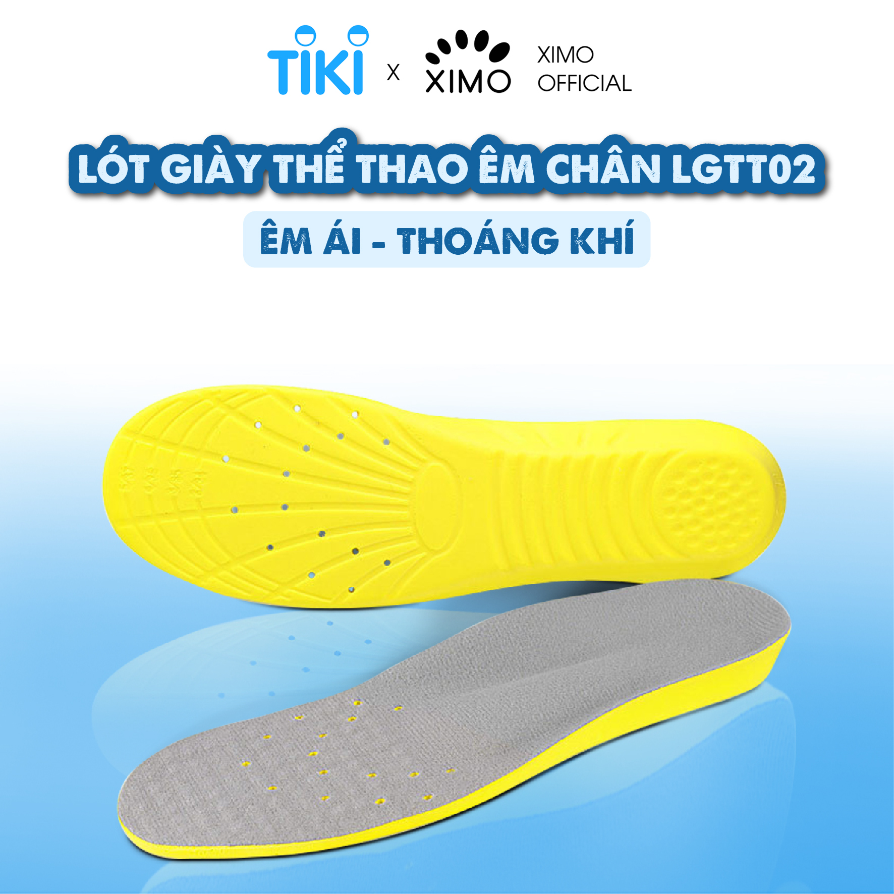 Lót giày thể thao êm chân lọc khí tăng 0,5 Size LGTT02