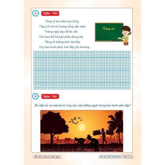 Sách - Combo bài tập tuần Toán cánh diều và Tiếng Việt kết nối - Lớp 2 học kì 2
