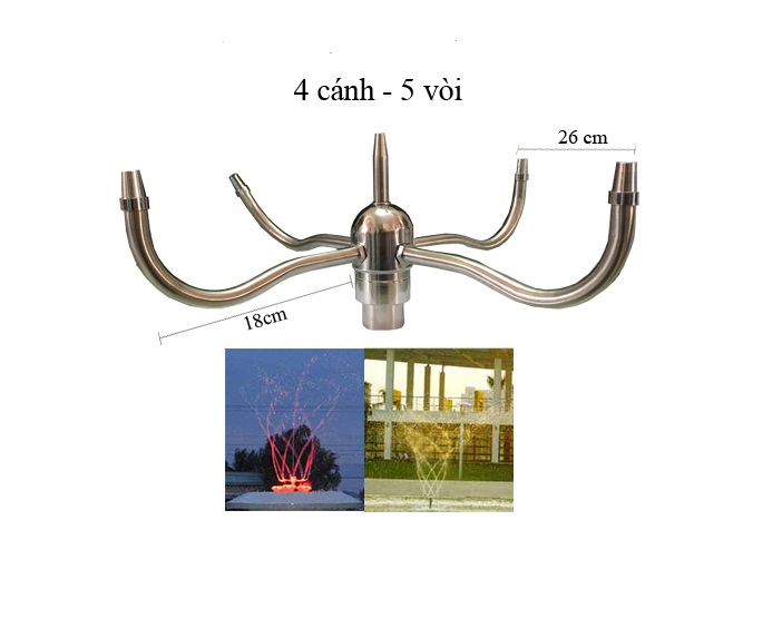 Đầu phun nước nhảy múa xoay tròn tự động phi 34mm