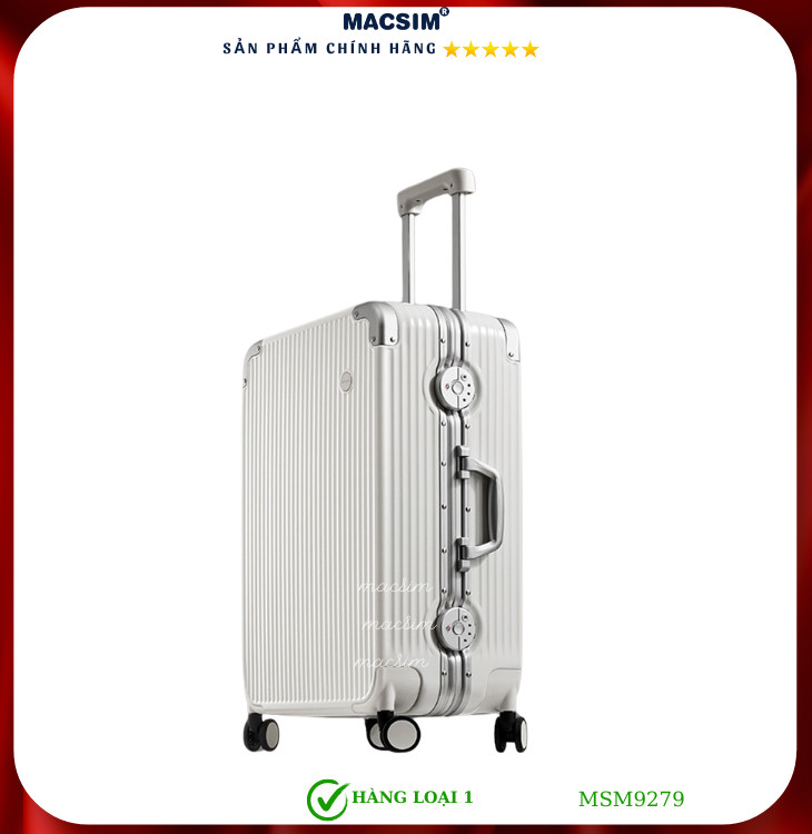 Vali cao cấp Macsim MiXi MSM9279 - màu trắng  Hàng loại 1 (  20 inche)