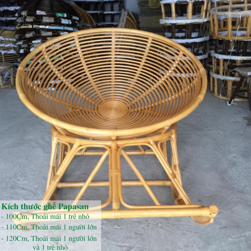 Ghế lười bập bênh thư giãn Papasan 1m2 mây phòng ngủ cho bé, decor ban công, trang trí phòng khách xem tivi / HealHomes