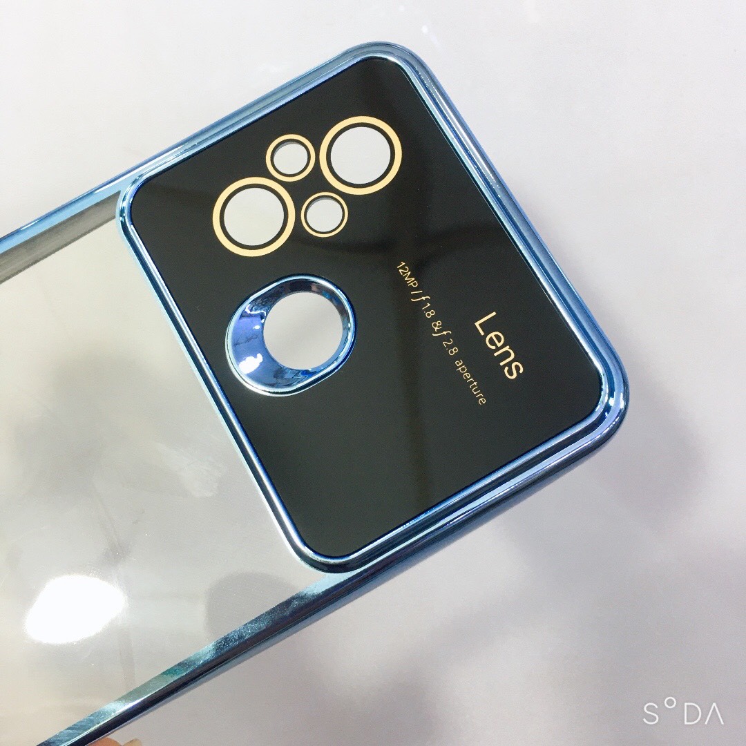 Ốp lưng cho Xiaomi Redmi 12C trong viền màu cạnh vuông Lens bảo vệ camera sang trọng( hàng chính hãng)