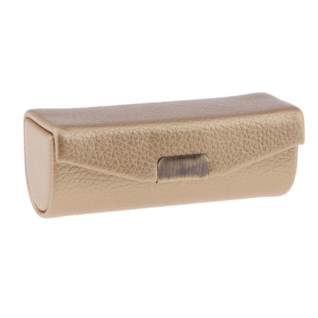 2Pcs Leather Single Lipstick Holder Case Storage Box w/ Small Mirror Gift