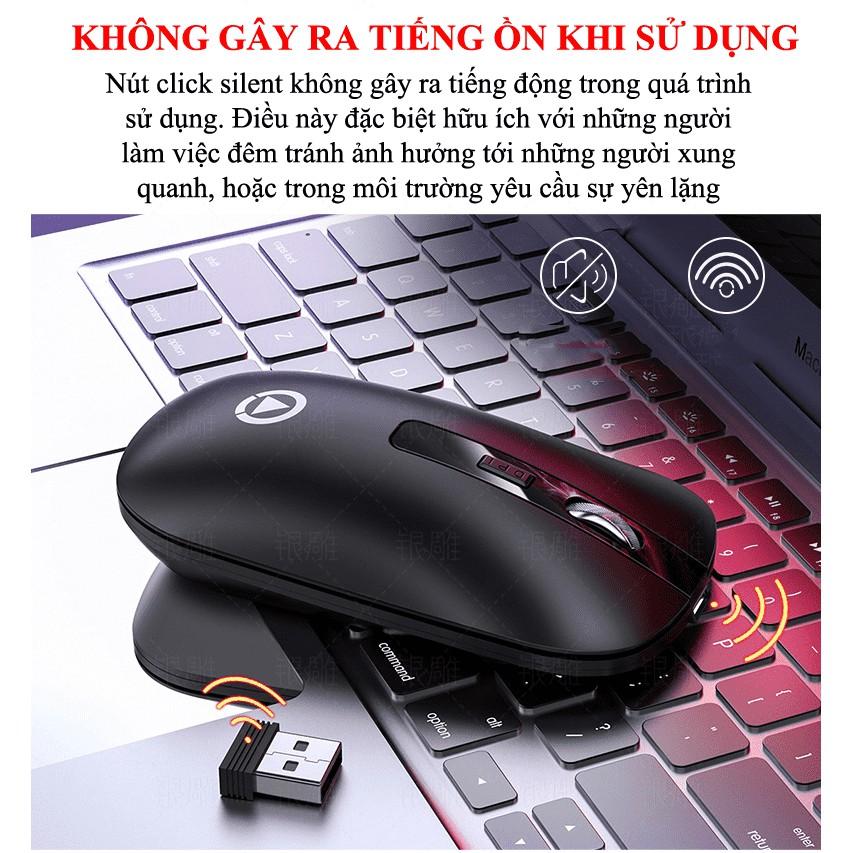 Chuột máy tính A8, chuột không dây có thể sạc pin như điện thoại, kết nối bluetooth và đầu thu USB