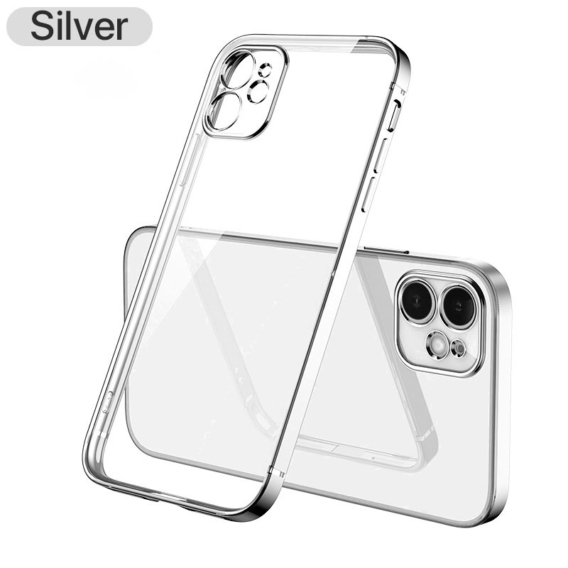 Ốp Điện Thoại có cụm bảo vệ camera KOLEAD P45 Silicon Trong Suốt Khung Vuông Sang Trọng Cho iPh 14 13 12 11 Pro Max