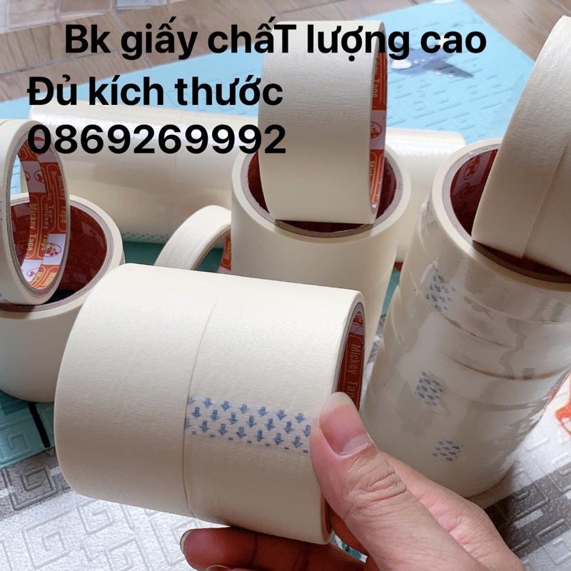 Băng keo giấy 5cm - 2cm - 1cm x 10m sẵn hàng ạ